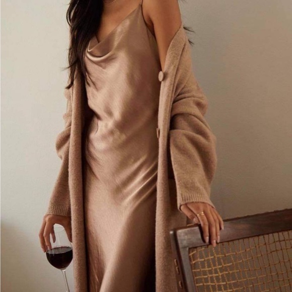 Oak and Fort Cowl Neck Midi Slip Dress - Picture 1 of 3